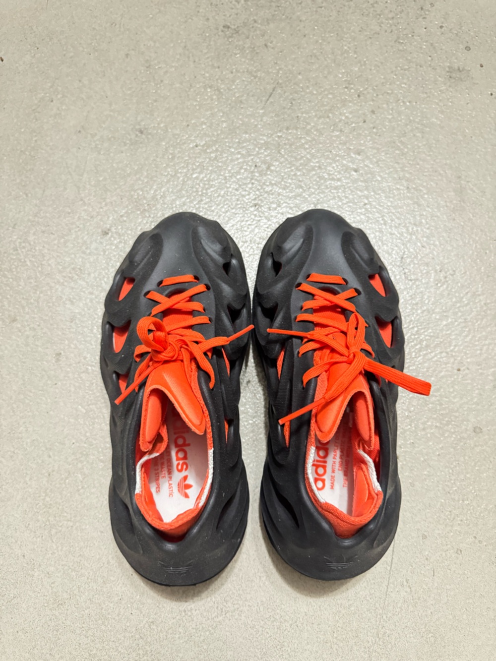 adidas AdiFomQ Black and Neon Orange Sport Sneakers